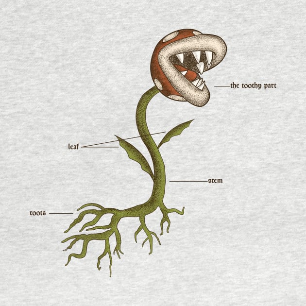 GAMER PLANT - Botanical Piranha Plant T-Shirt by leepianti